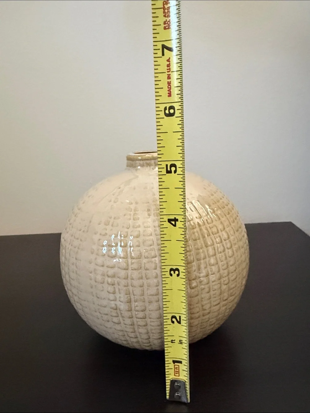 Crate and Barrel Small Round Textured Ceramic Vase